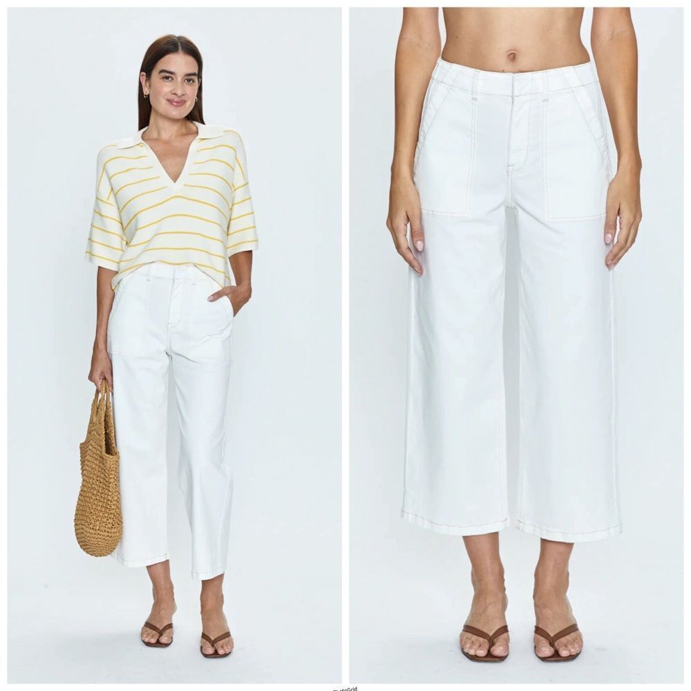 Revolve Pistola Sophia Le Blanc Cream White Pants Size 27